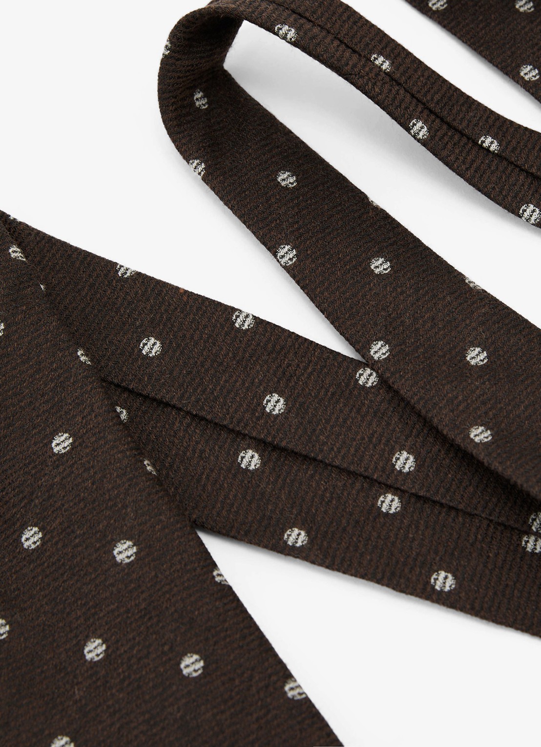 Reiss Rocco stropdas in wolblend - detail 3 chocoladebruin