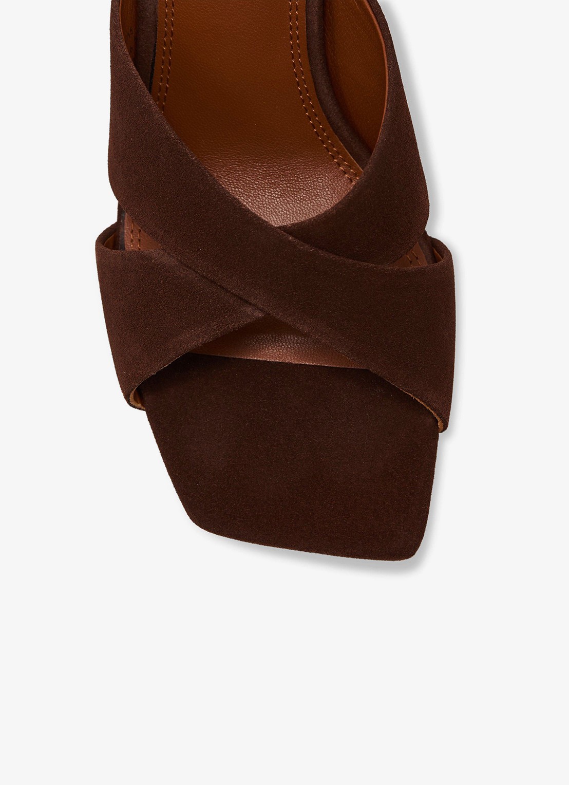 Reiss Rochelle muiltje van suède - detail 4 chocoladebruin