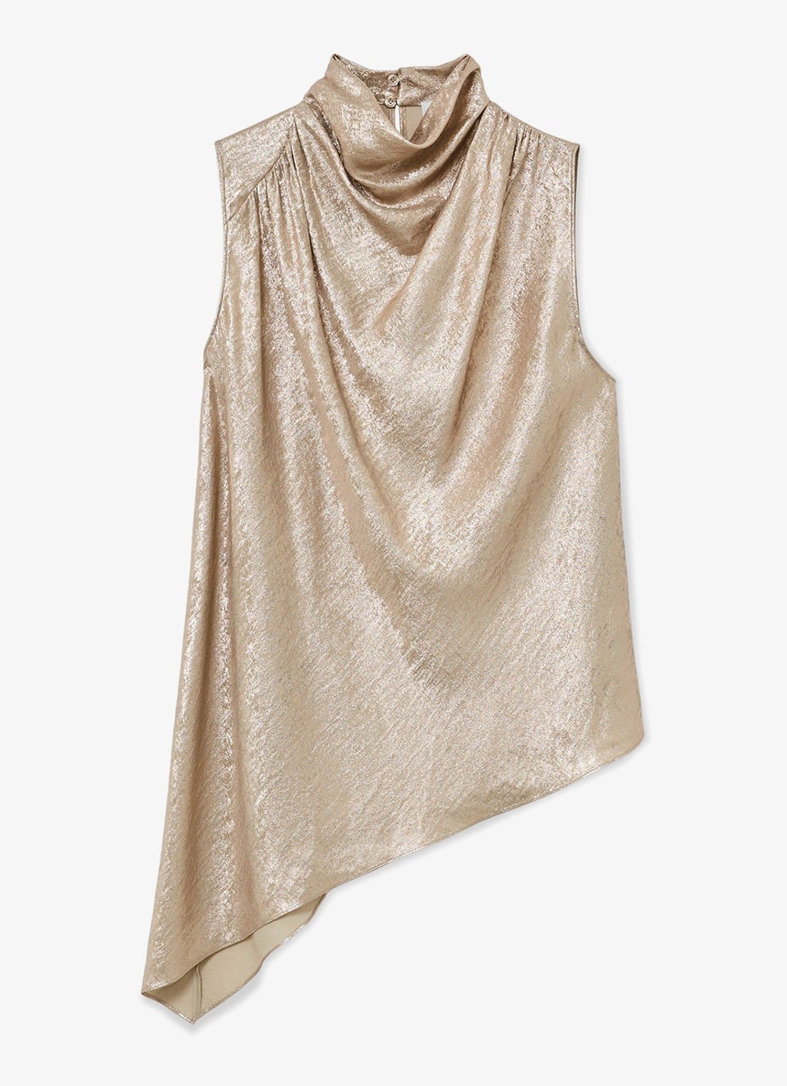 Reiss Romee mouwloze top met drapering  - voorkant 6 goud