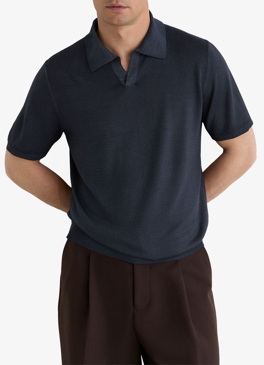 Reiss Rook regular fit polo met structuur - detail 3 navy / blauw
