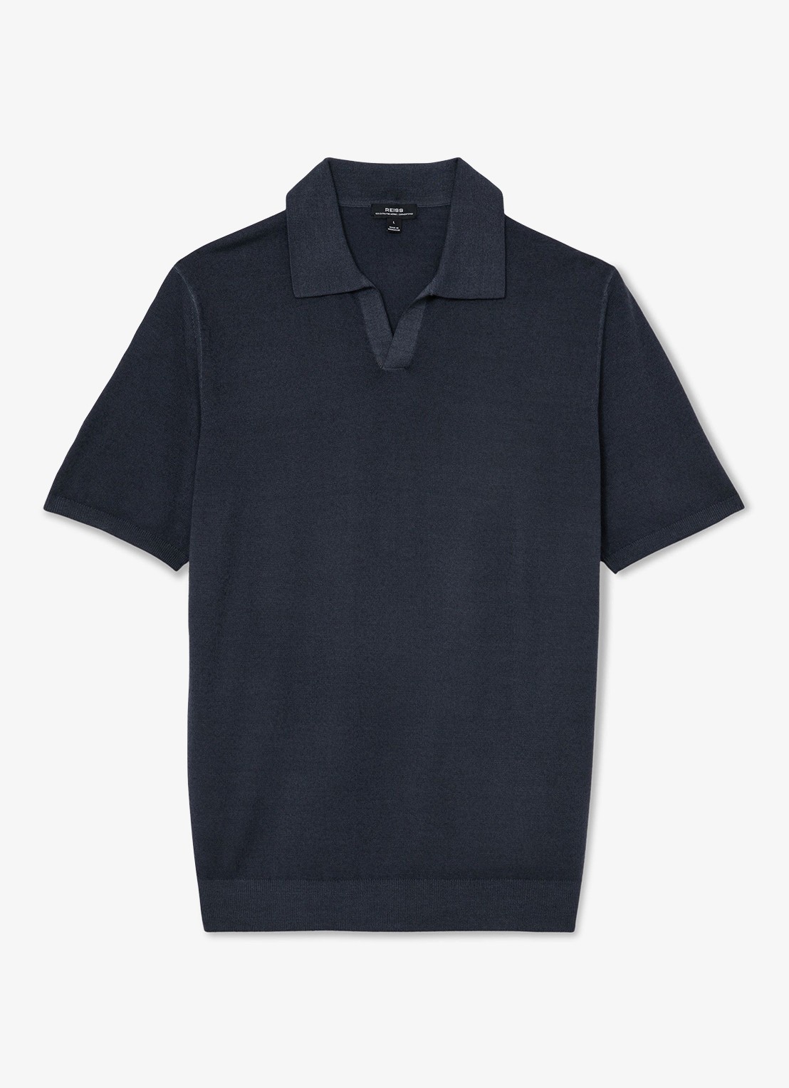 Reiss Rook regular fit polo met structuur - voorkant navy / blauw