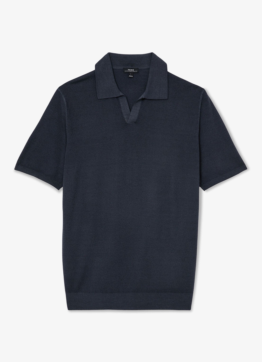 Reiss Rook regular fit polo met structuur - voorkant 5 navy / blauw