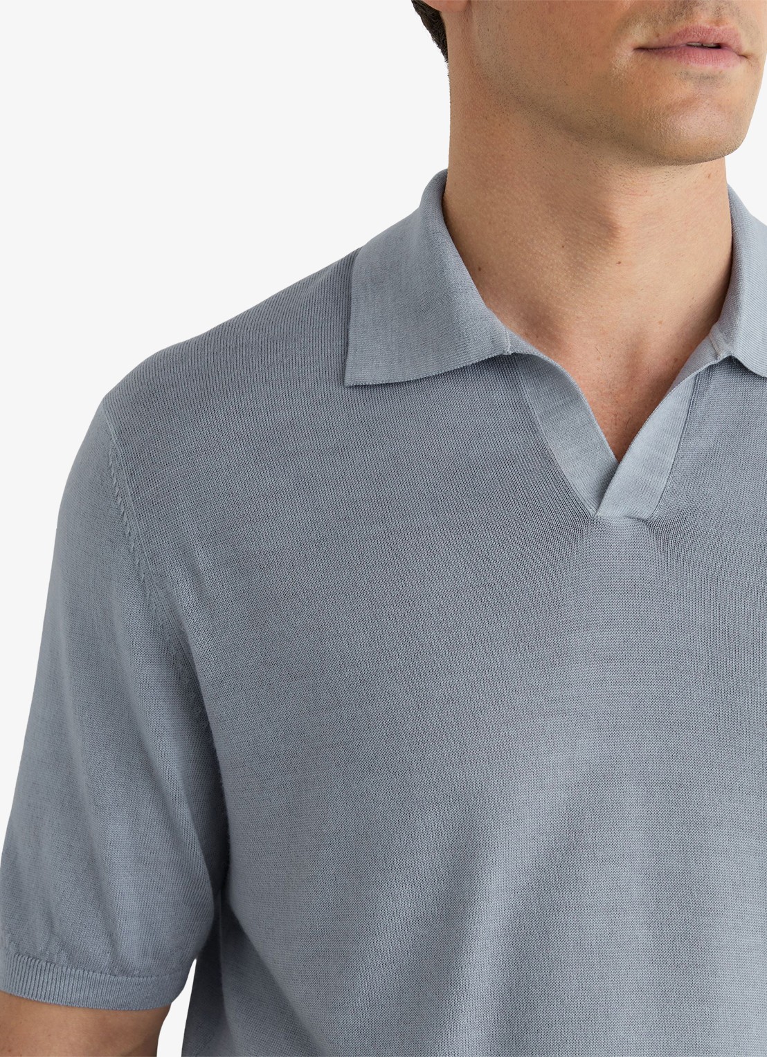 Reiss Rook regular fit polo met structuur - detail 4 soft blue / lichtblauw