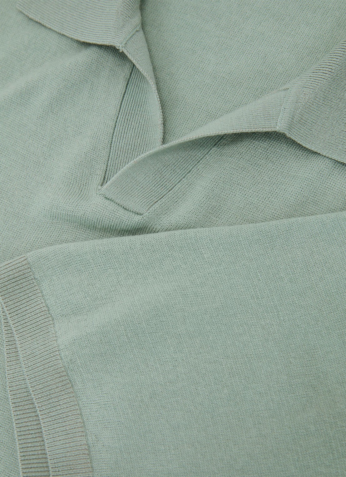 Reiss Rook regular fit polo met structuur - detail 4 soft sage green / lichtgroen