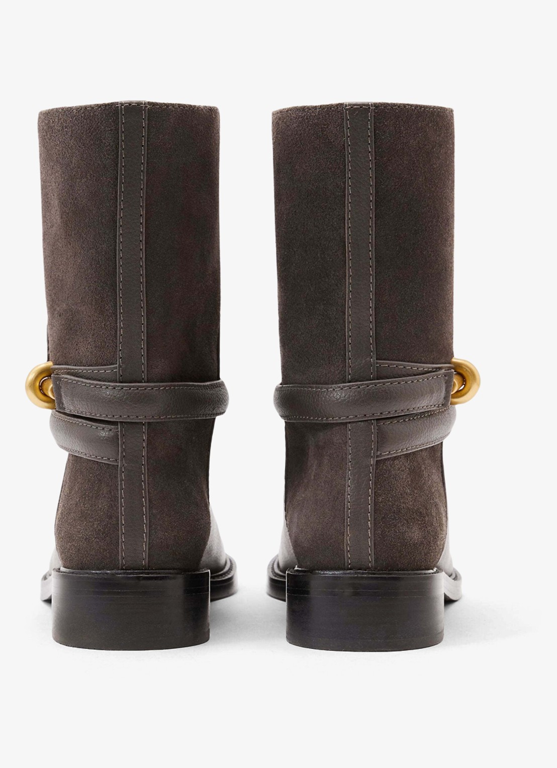 Reiss Rosalee enkellaars met gesp detail - achterkant 6 donkerbruin