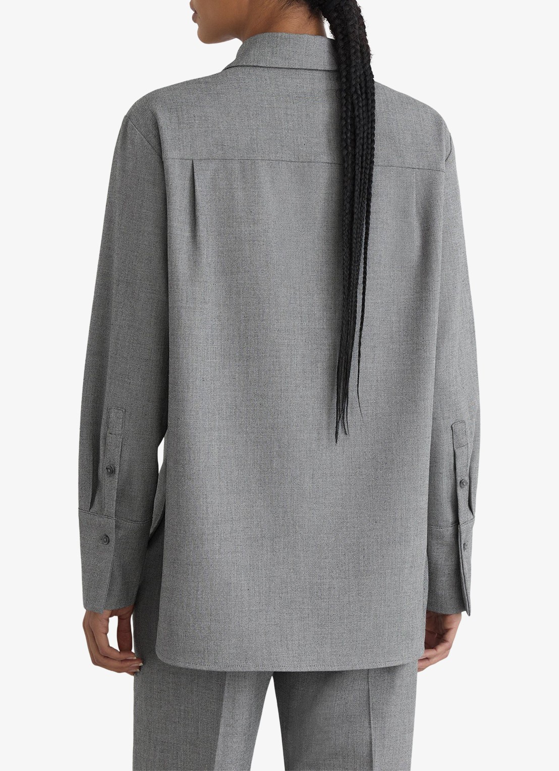 Reiss Rosaria blouse met afneembare stropdas - achterkant 5 donkergrijs