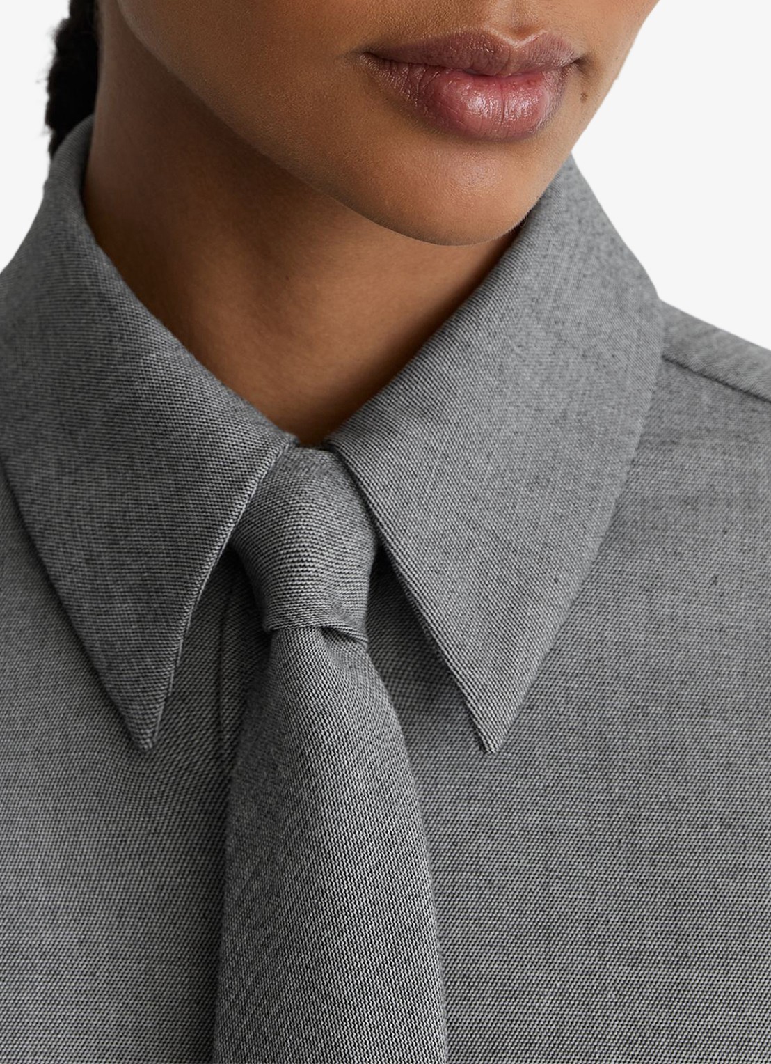 Reiss Rosaria blouse met afneembare stropdas - detail 3 donkergrijs