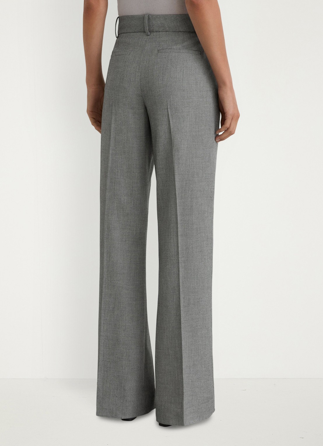 Reiss Rosaria high waist flared fit pantalon met steekzakken - achterkant 5 grijs