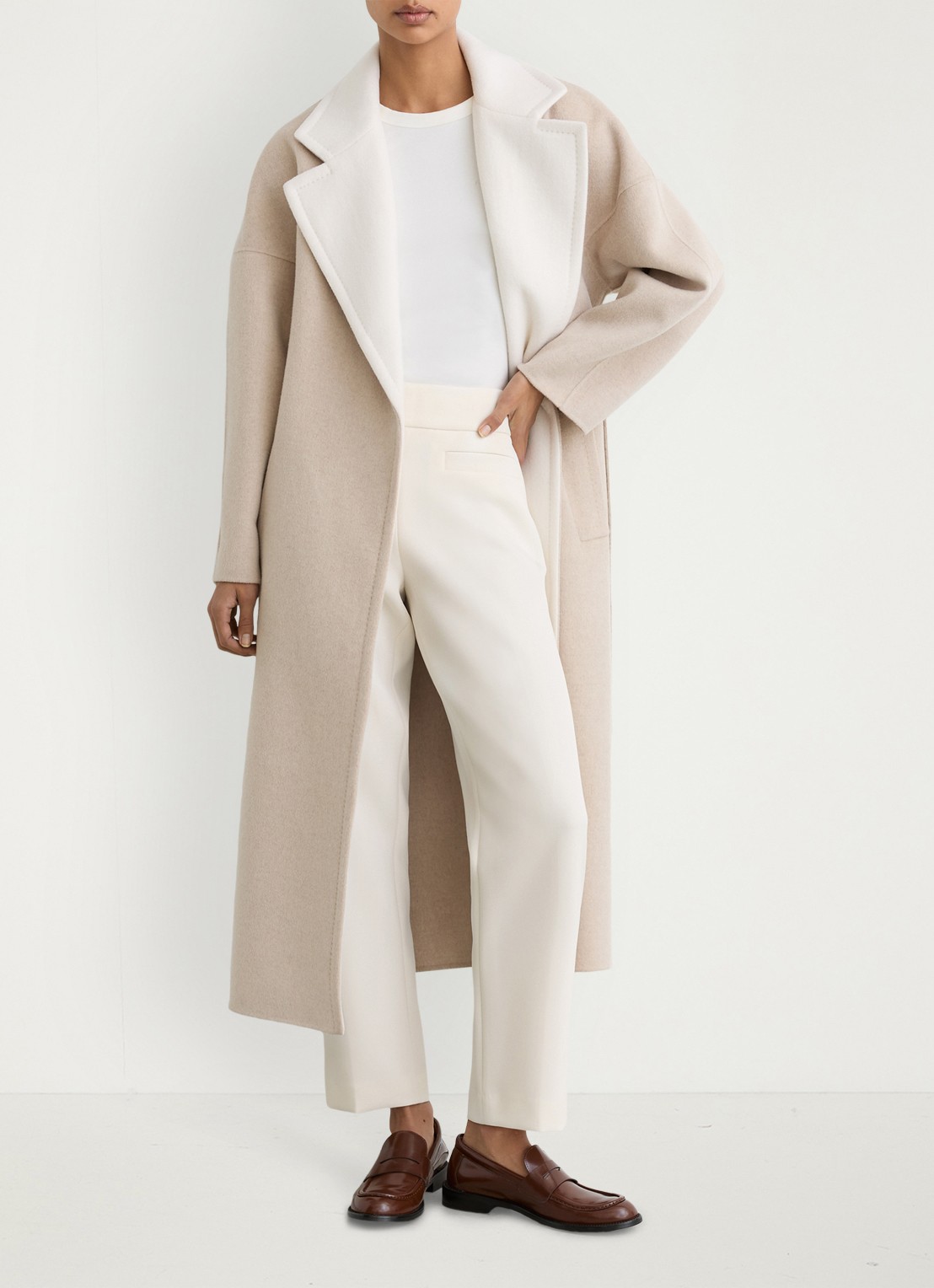 Reiss Rosemary high waist straight fit pantalon - detail 3 creme