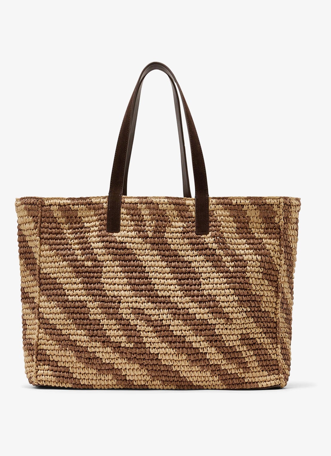 Reiss Rosie schoudertas van raffia - achterkant natural/tan / beige