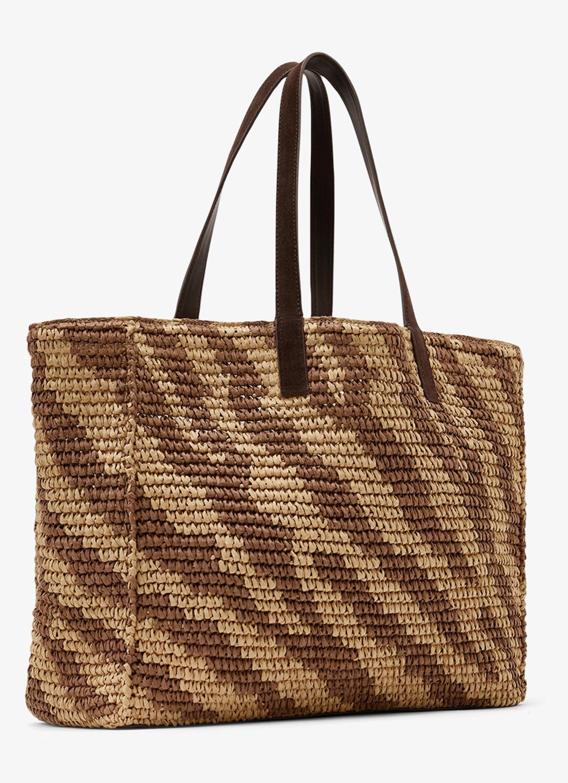 Reiss Rosie schoudertas van raffia - detail 3 natural/tan / beige