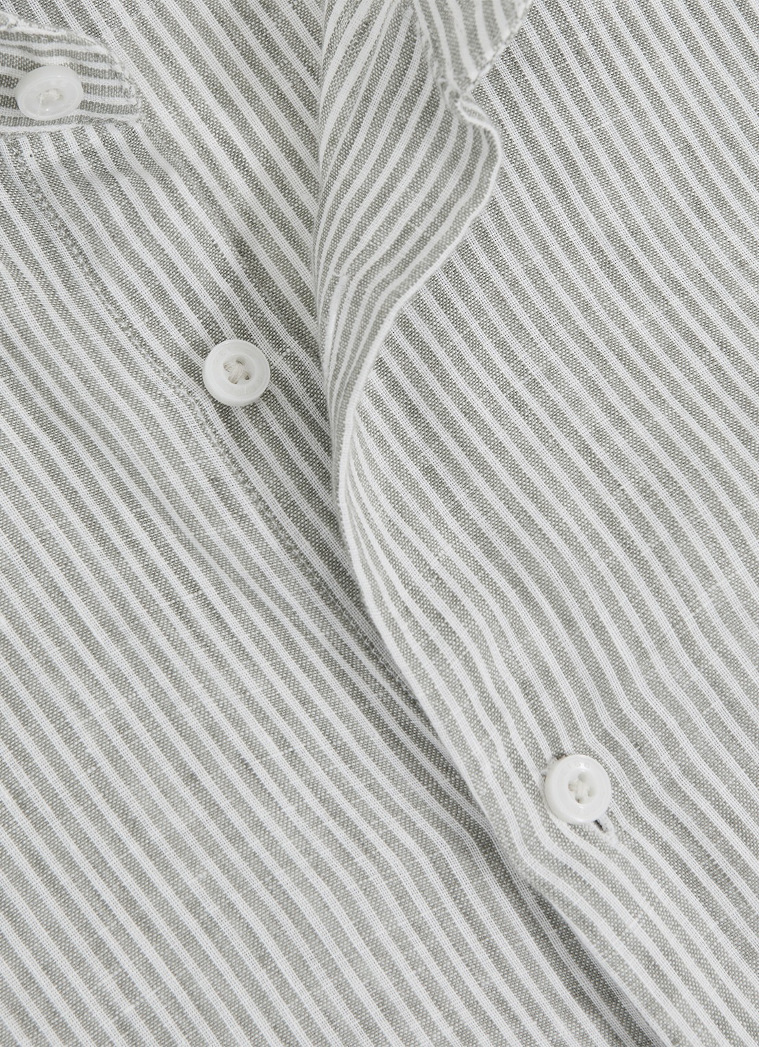 Reiss Ruban overhemd van linnen met streepprint - detail 6 grijs
