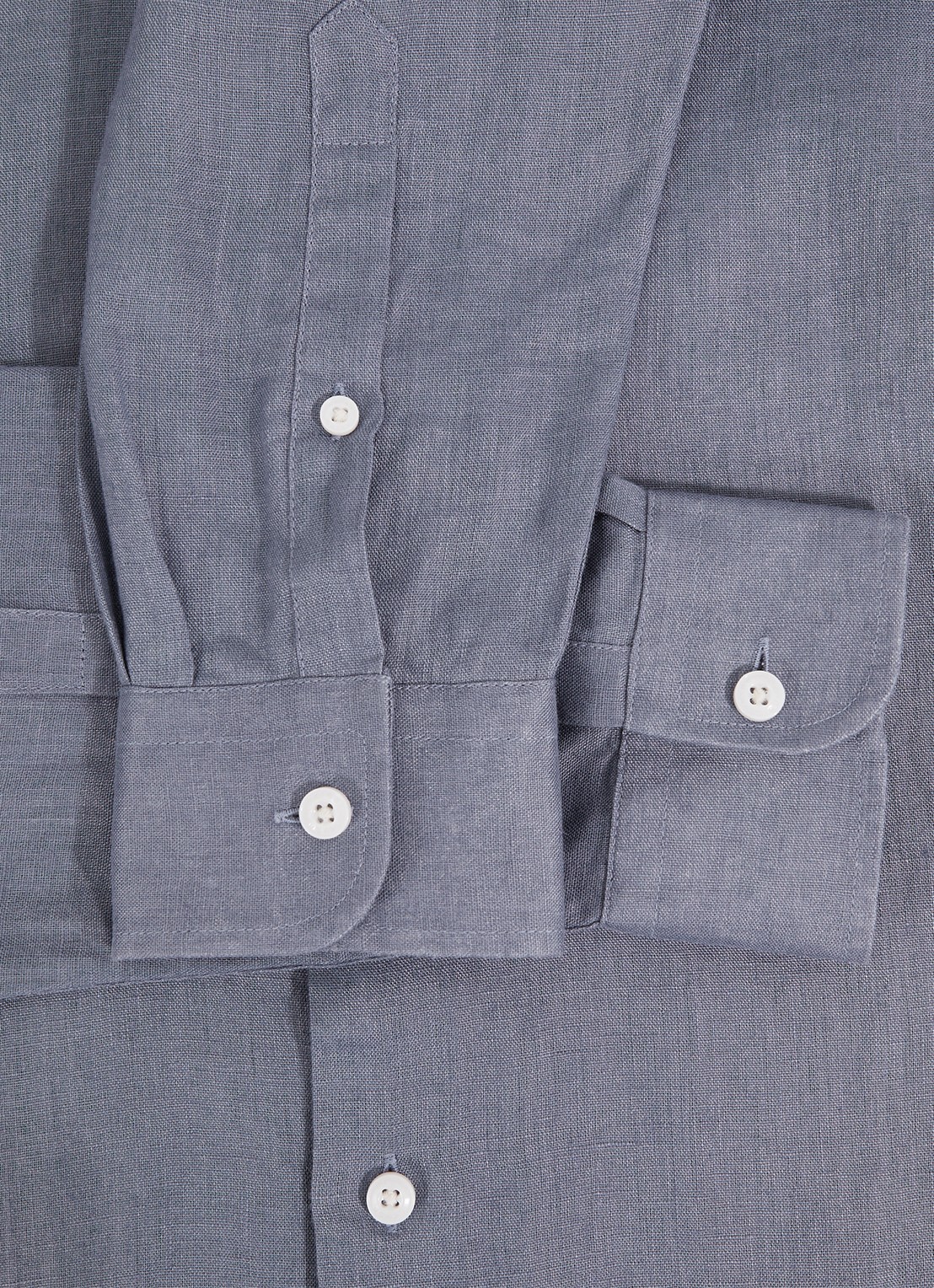 Reiss Ruban overhemd van linnen - detail 5 staalblauw