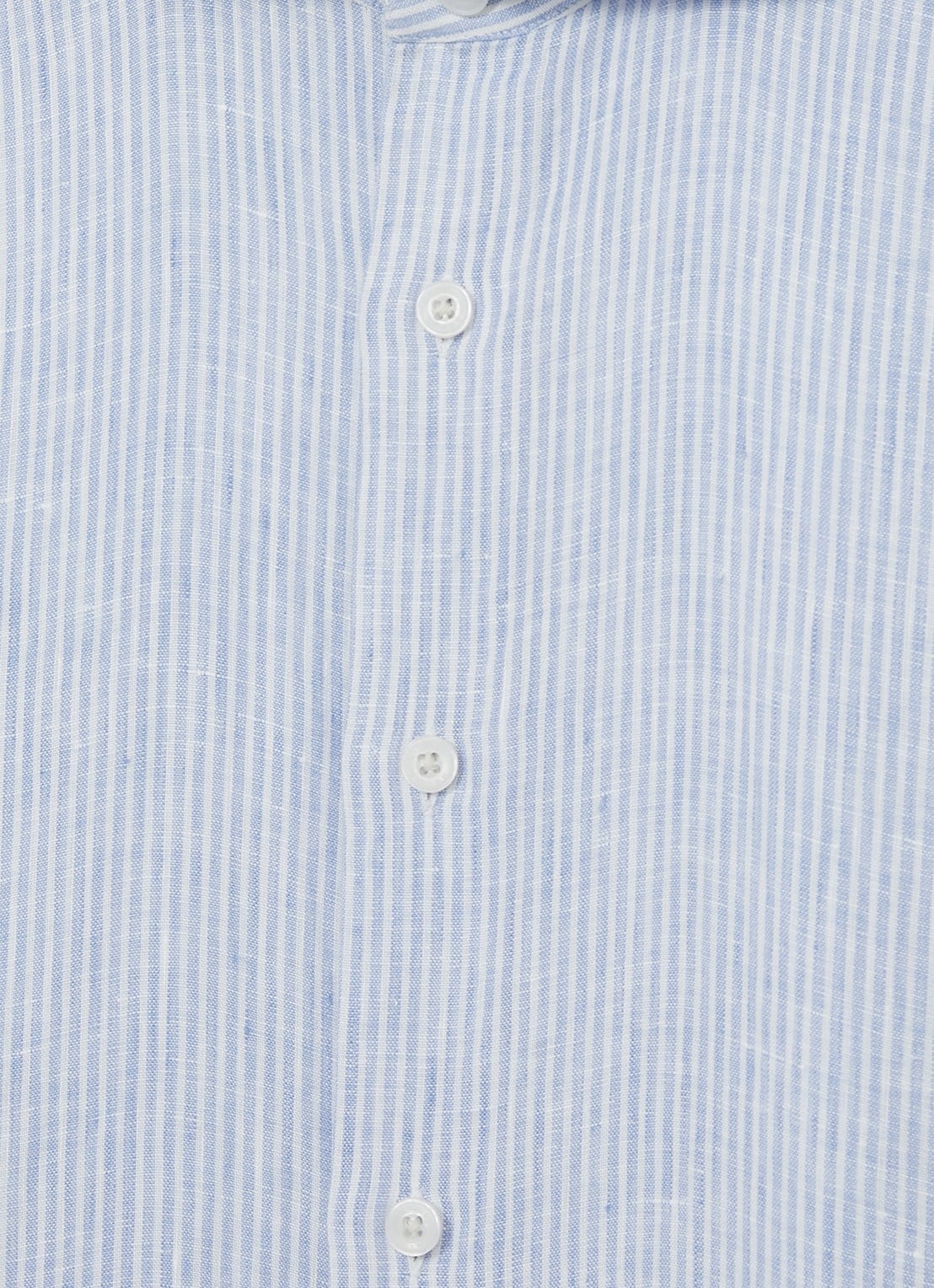 Reiss Ruban regular fit overhemd van linnen met streepprint  - detail 3 lichtblauw