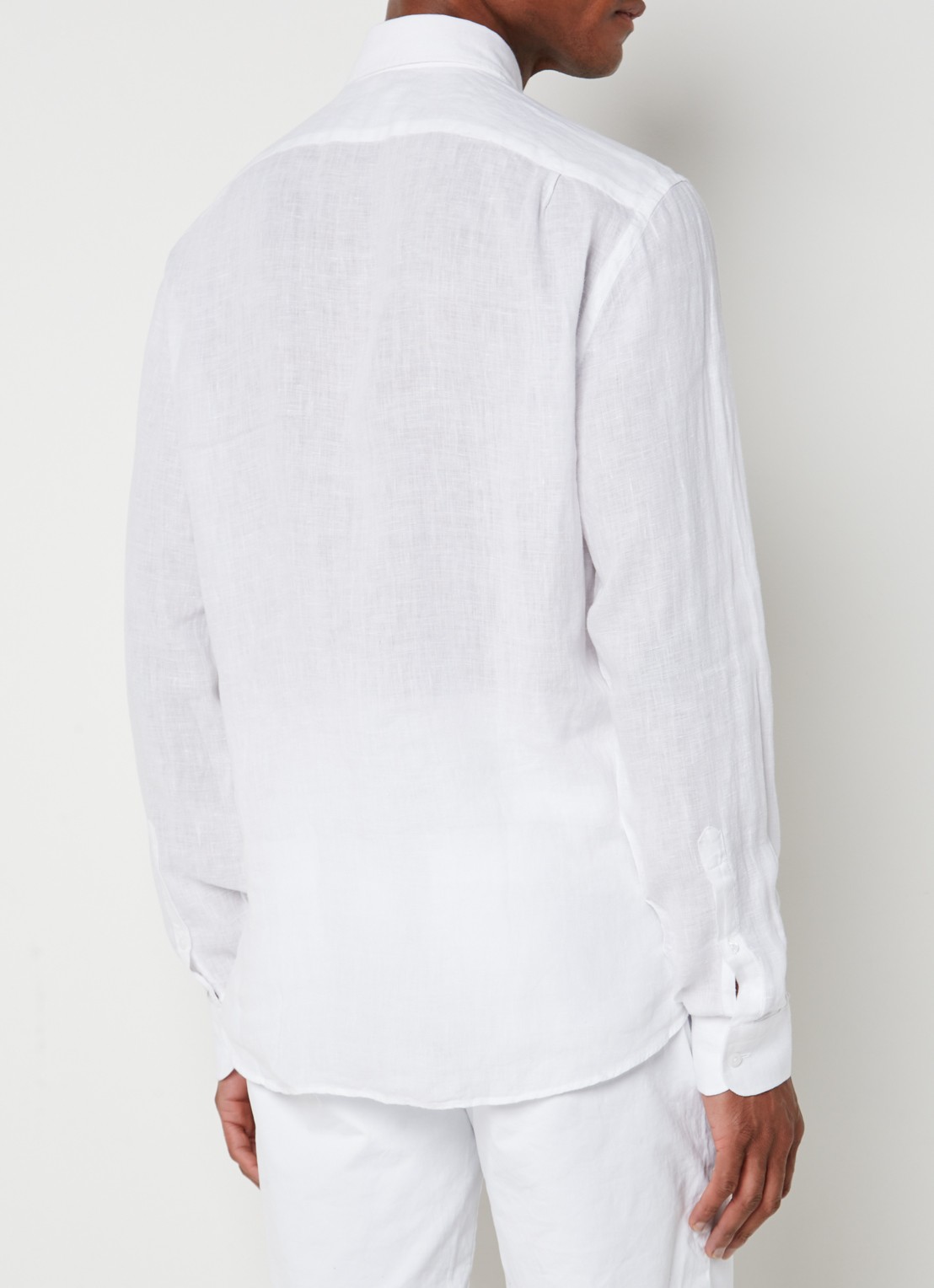Reiss Ruban regular fit overhemd van linnen  - achterkant 4 wit
