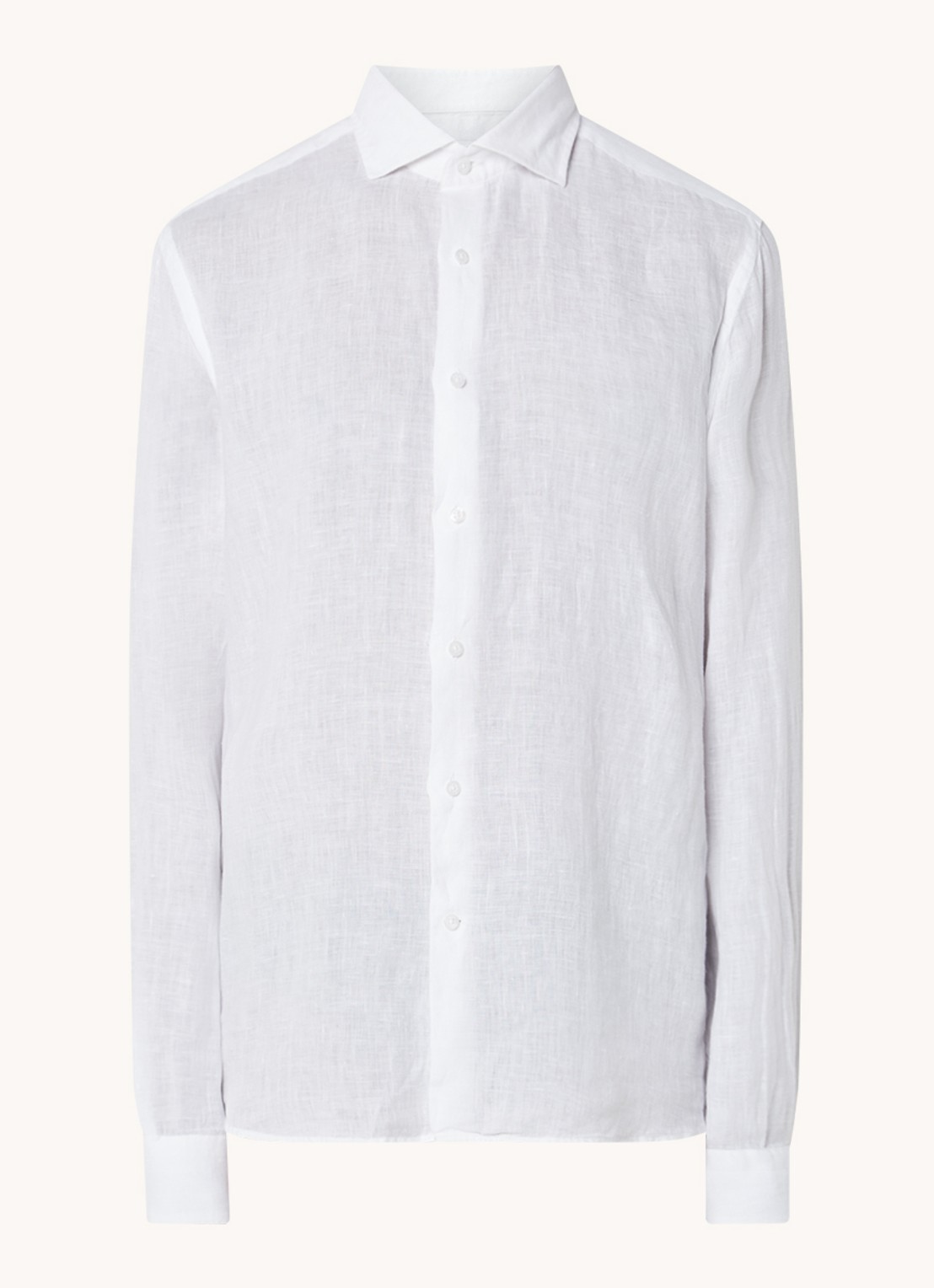 Reiss Ruban regular fit overhemd van linnen  - voorkant wit
