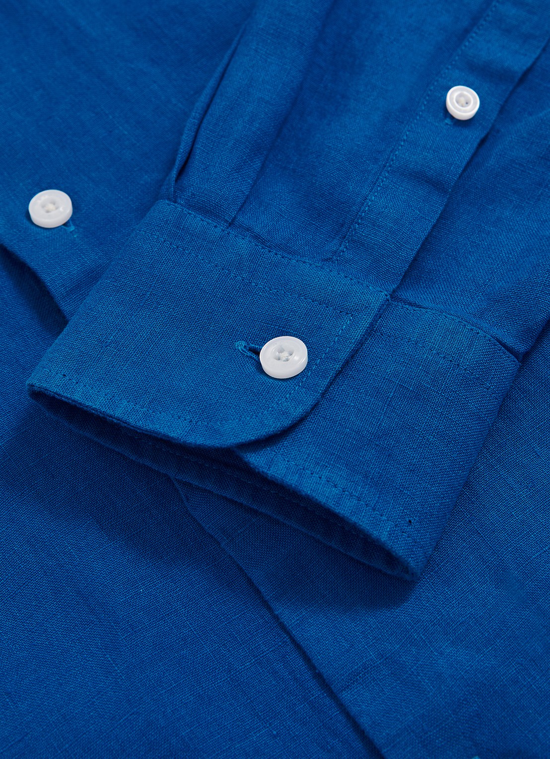 Reiss Ruban regular fit overhemd van linnen - detail blauw