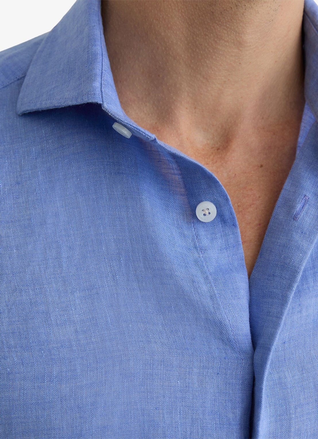 Reiss Ruban regular fit overhemd van linnen - detail 6 blauw