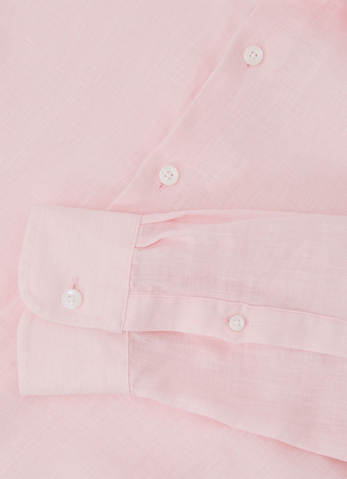 Reiss Ruban regular fit overhemd van linnen - detail 6 lichtroze