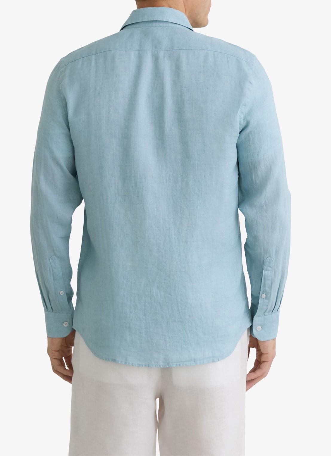 Reiss Ruban regular fit overhemd van linnen - achterkant blauw