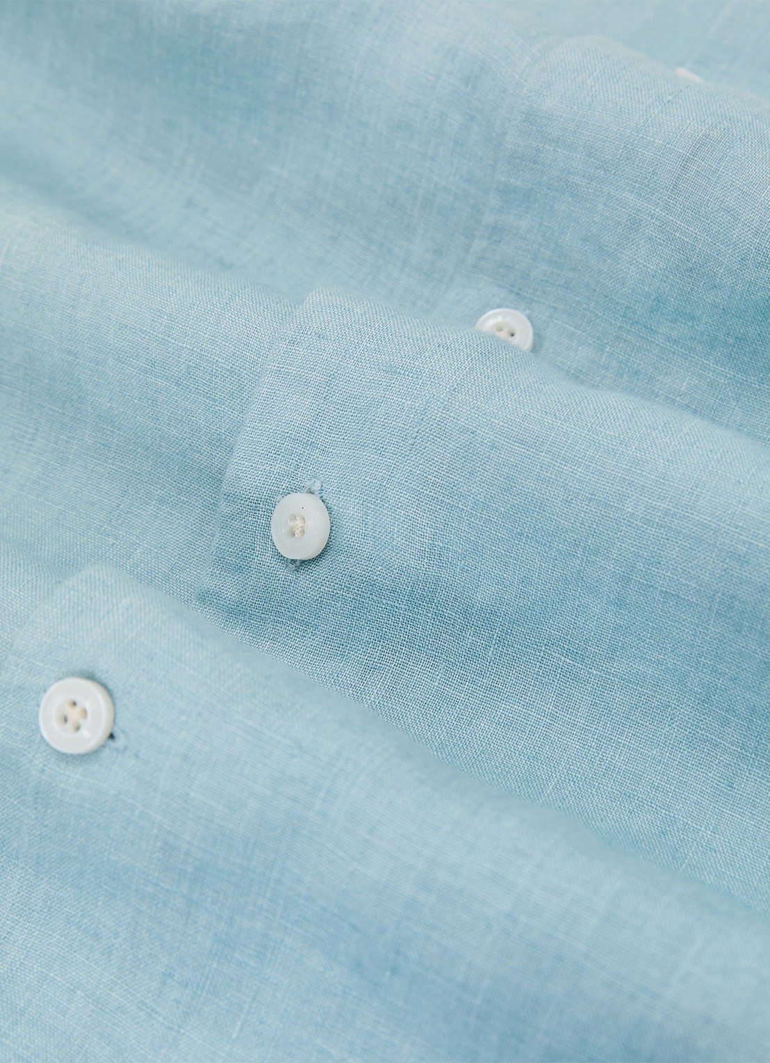 Reiss Ruban regular fit overhemd van linnen - detail 4 blauw