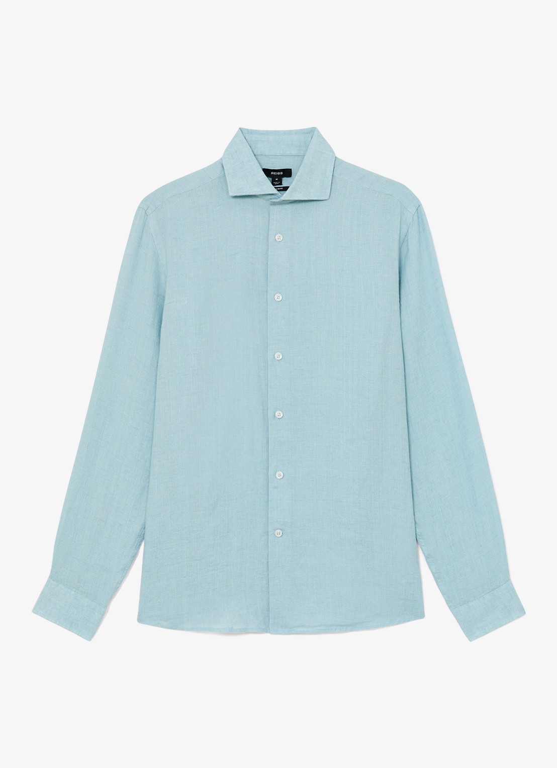 Reiss Ruban regular fit overhemd van linnen - voorkant 2 blauw