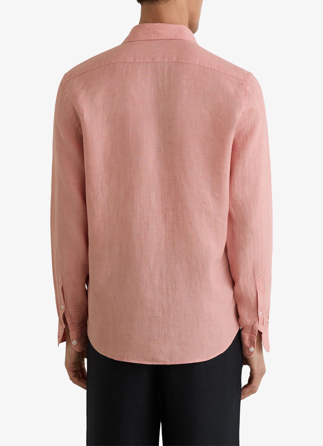 Reiss Ruban regular fit overhemd van linnen - achterkant 4 oudroze