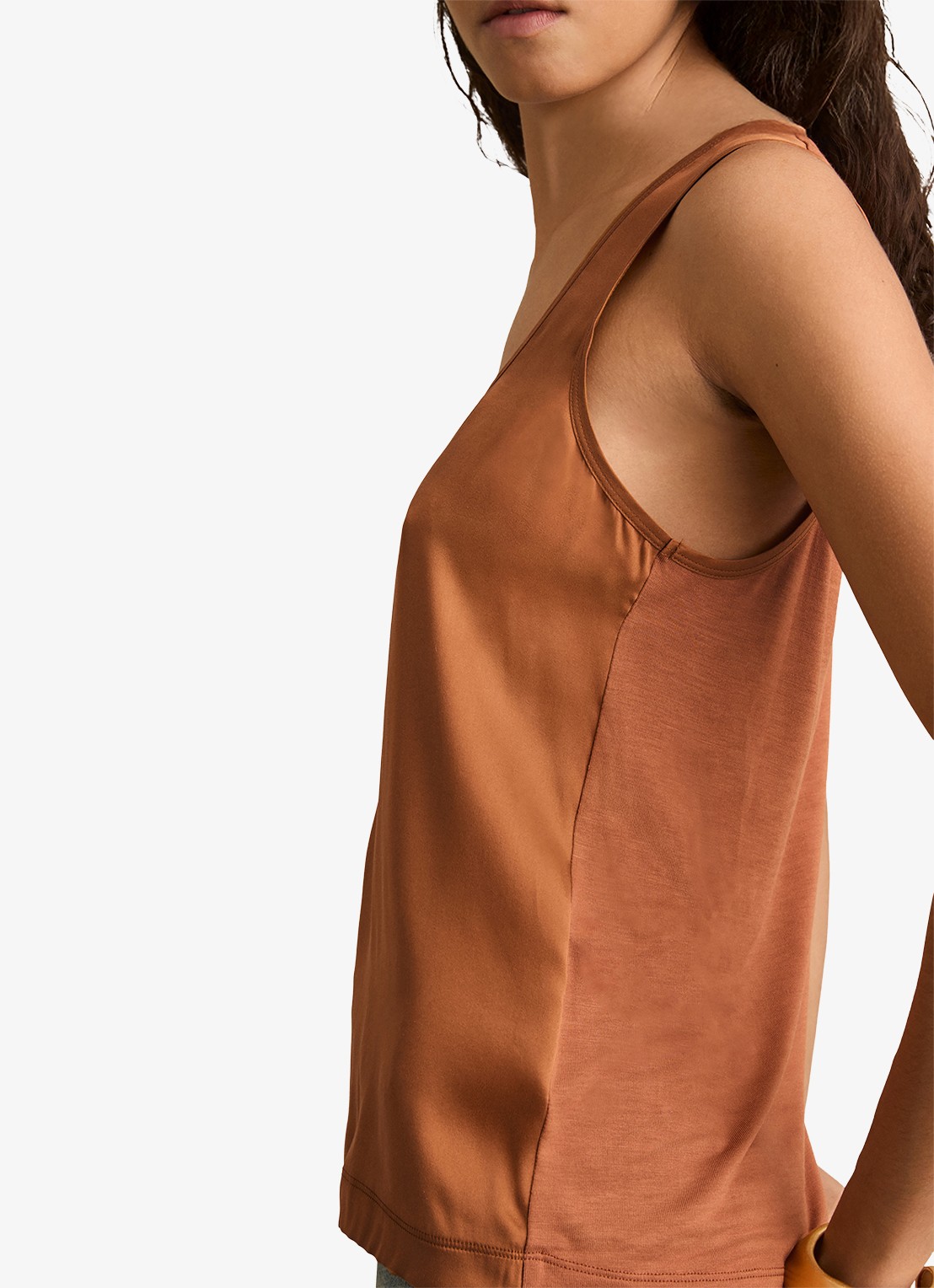 Reiss Ruby top van zijde - detail 5 bruin