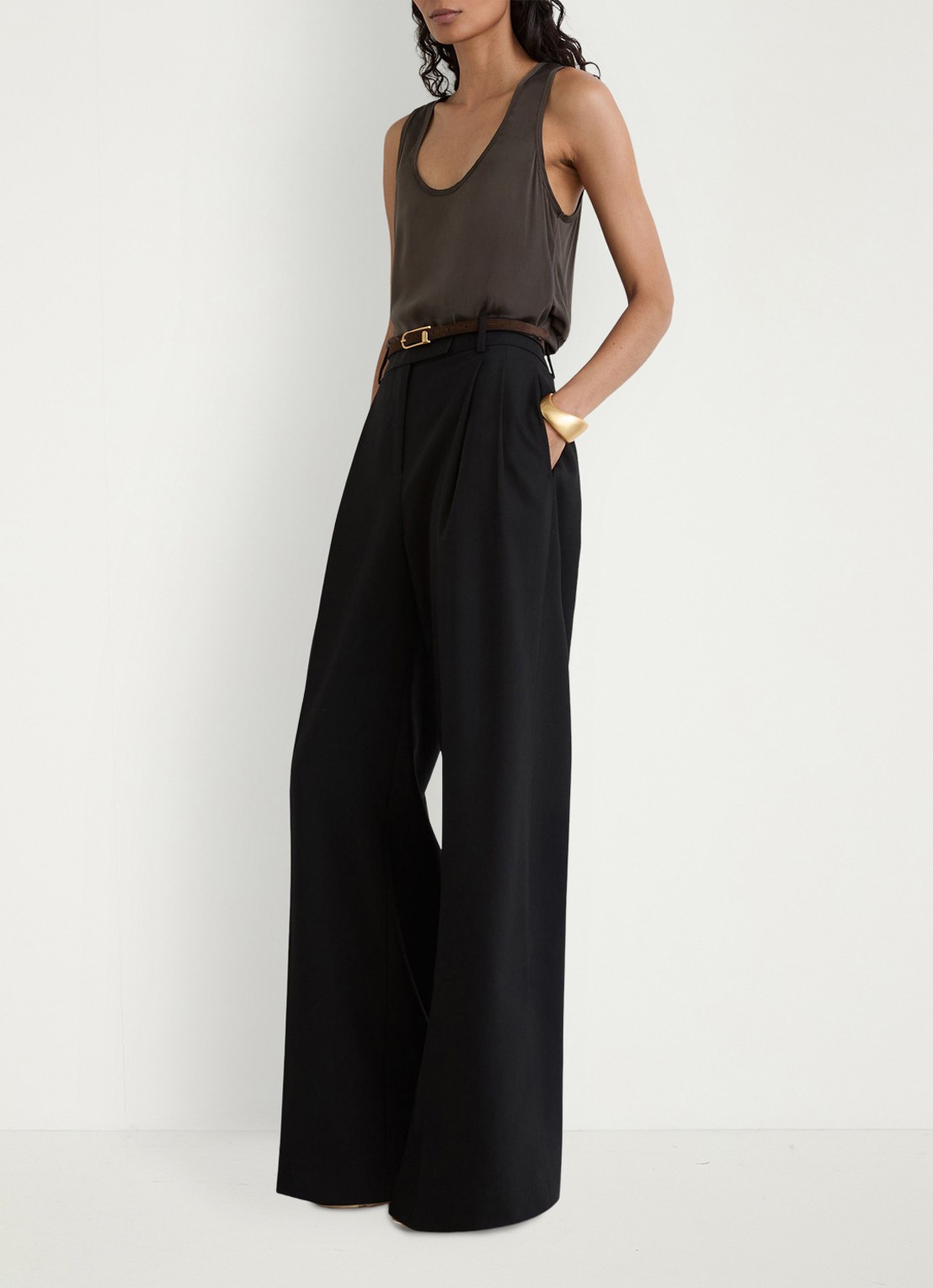 Reiss Ruby top van zijde - voorkant 6 bruin