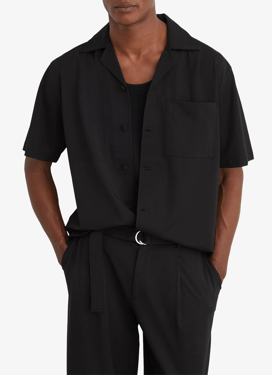Reiss Russo regular fit overhemd - detail 4 zwart