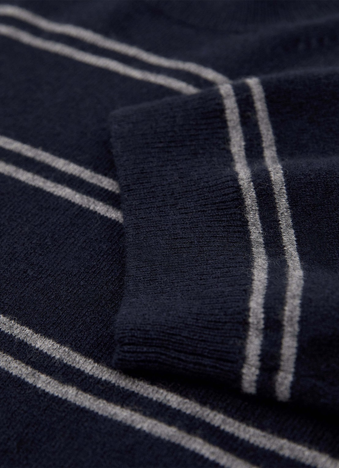 Reiss Sabrina fijngebreide trui met streepprint - detail 6 donkerblauw