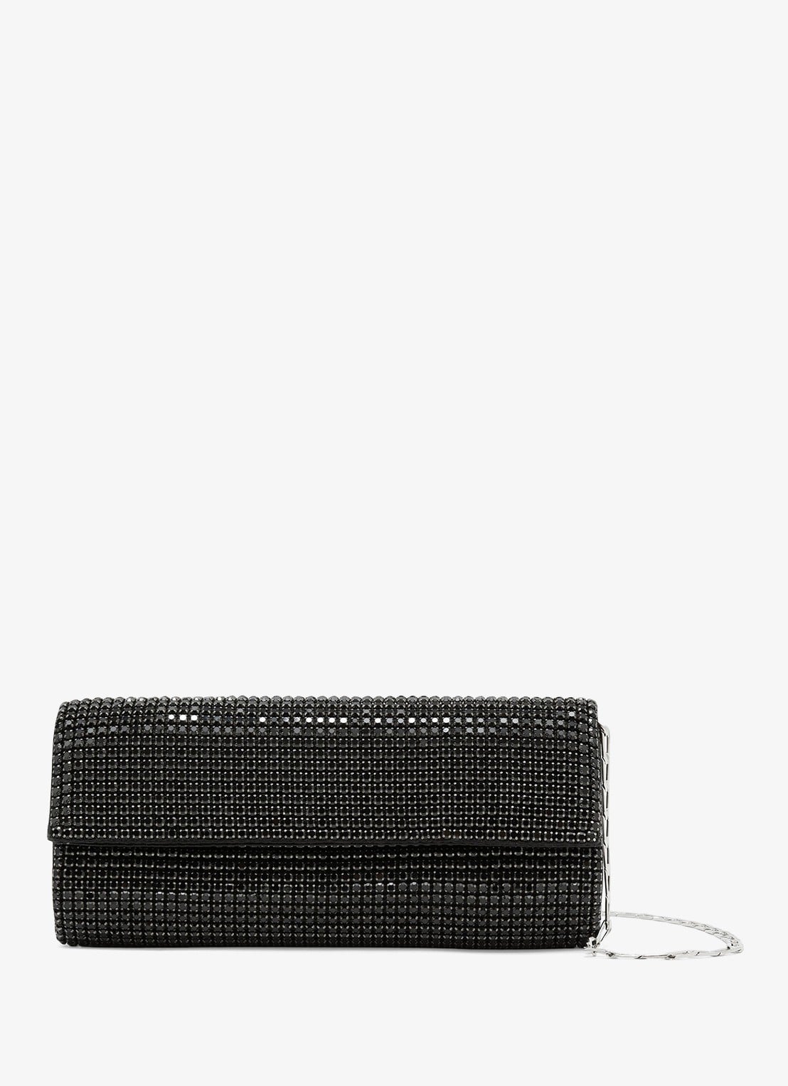 Reiss Sadie clutch met kristallen details - voorkant 6 black / zwart