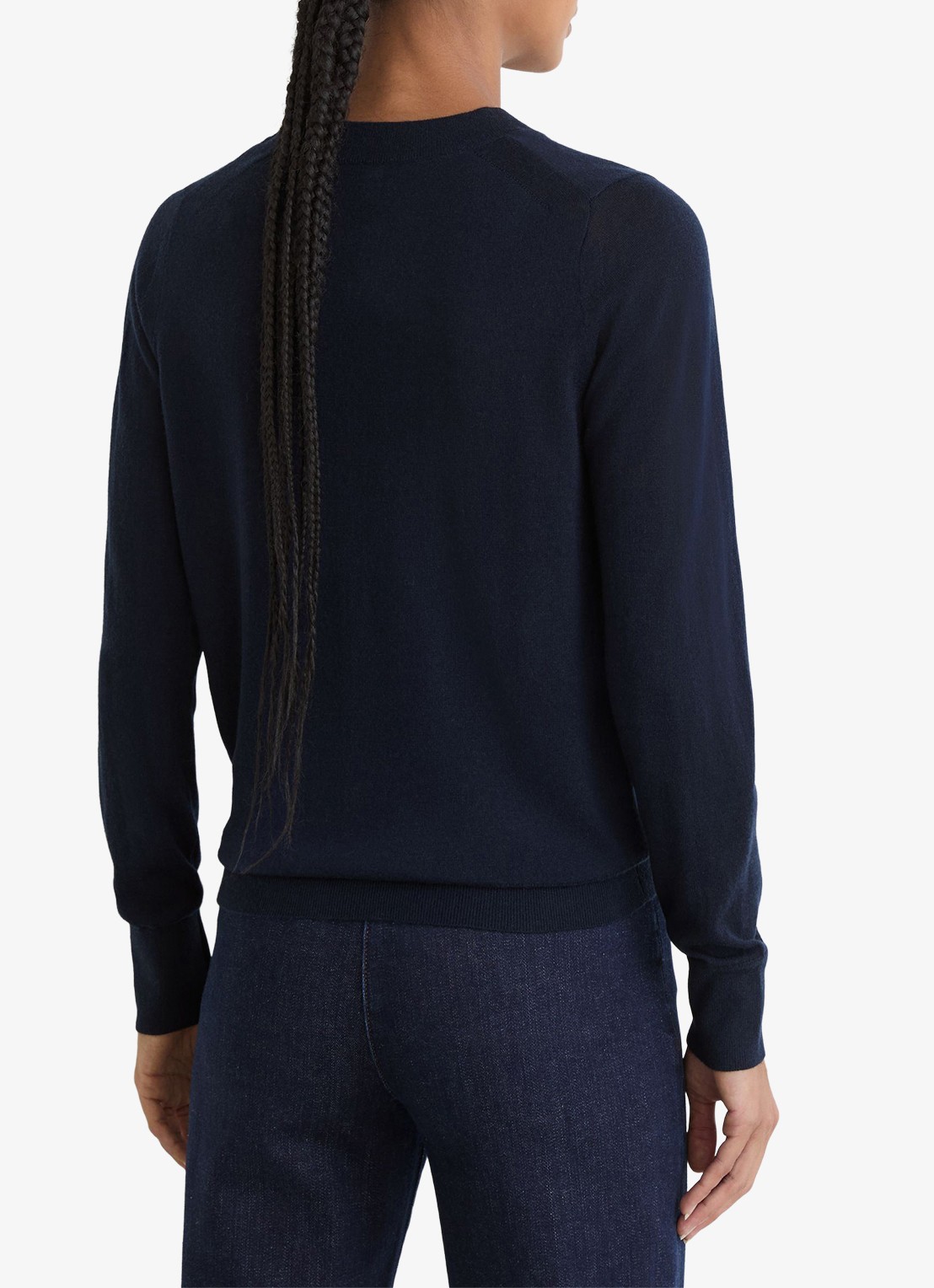 Reiss Sadie fijngebreide pullover in merino wolblend - achterkant 5 blauw