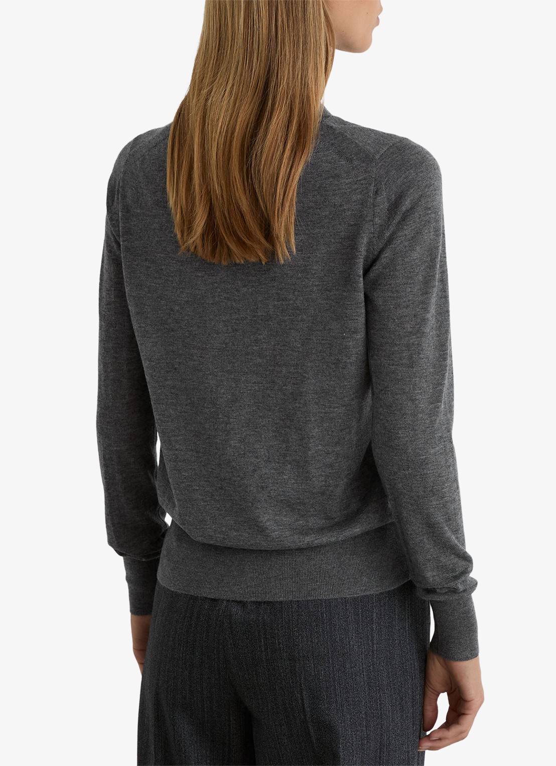 Reiss Sadie fijngebreide pullover in merino wolblend - achterkant 5 antraciet