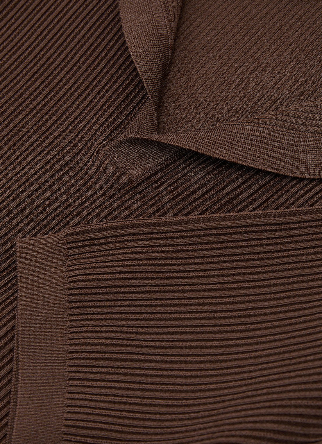 Reiss Sailor regular fit polo met ribstructuur - detail 3 chocoladebruin