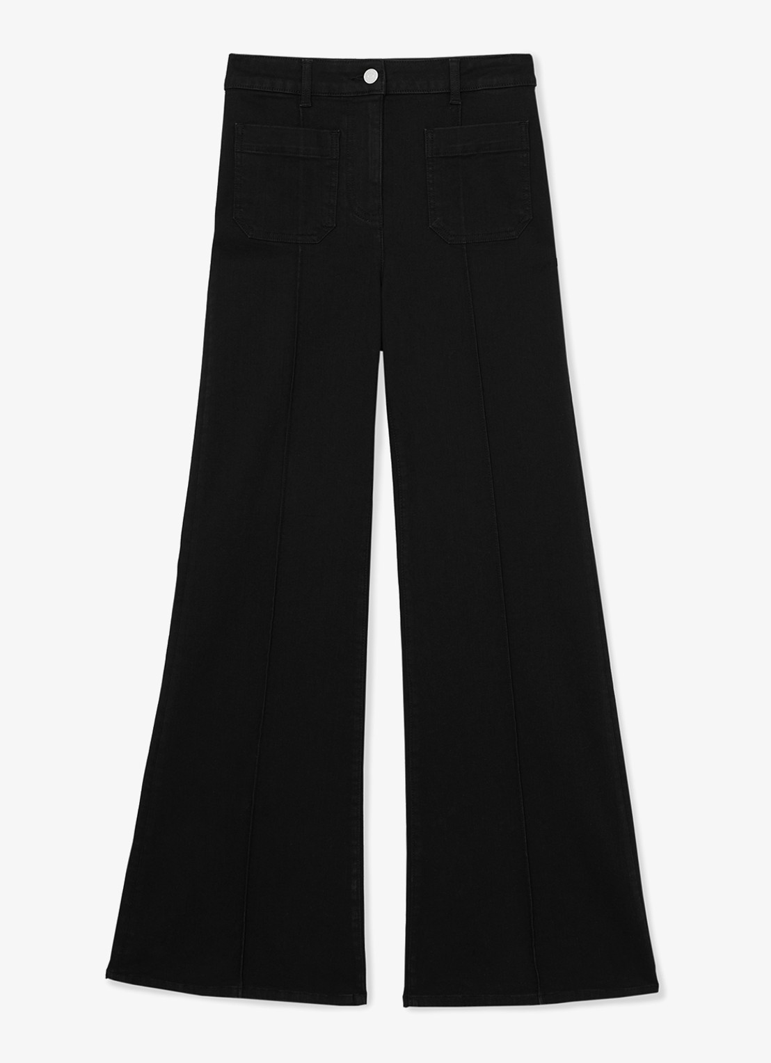 Reiss Sakura high waist flared jeans met gekleurde wassing - voorkant 3 zwart