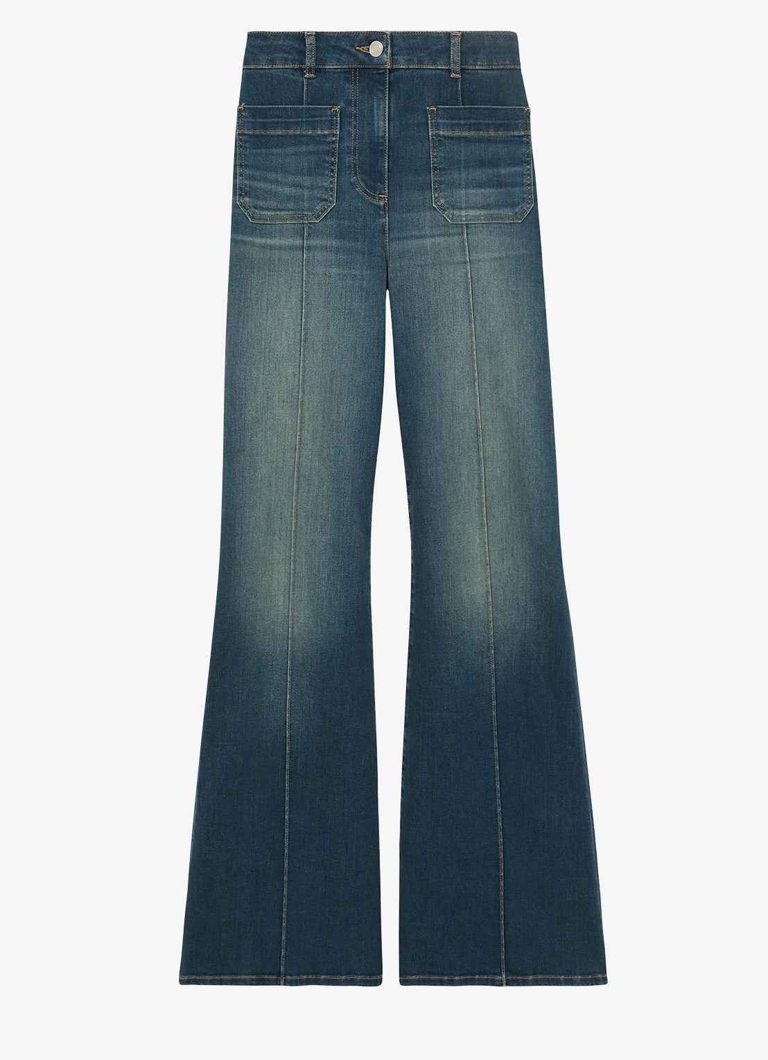 Reiss Sakura high waist flared jeans  - voorkant 3 indigo