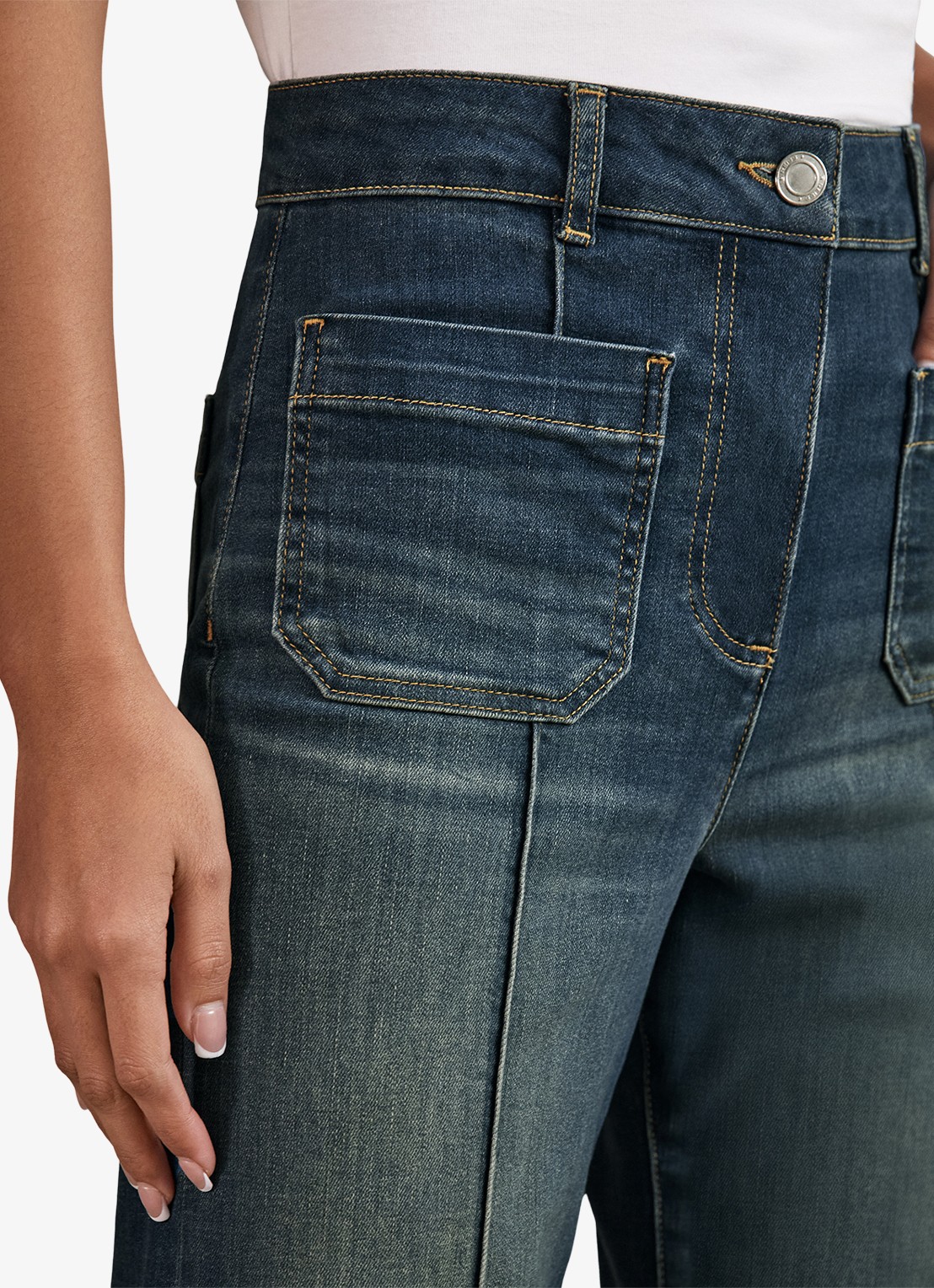 Reiss Sakura high waist flared jeans  - detail 3 blauw