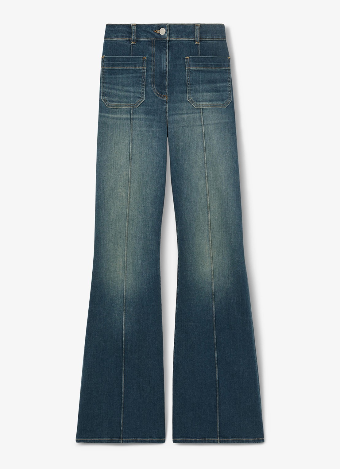 Reiss Sakura high waist flared jeans  - voorkant 6 blauw