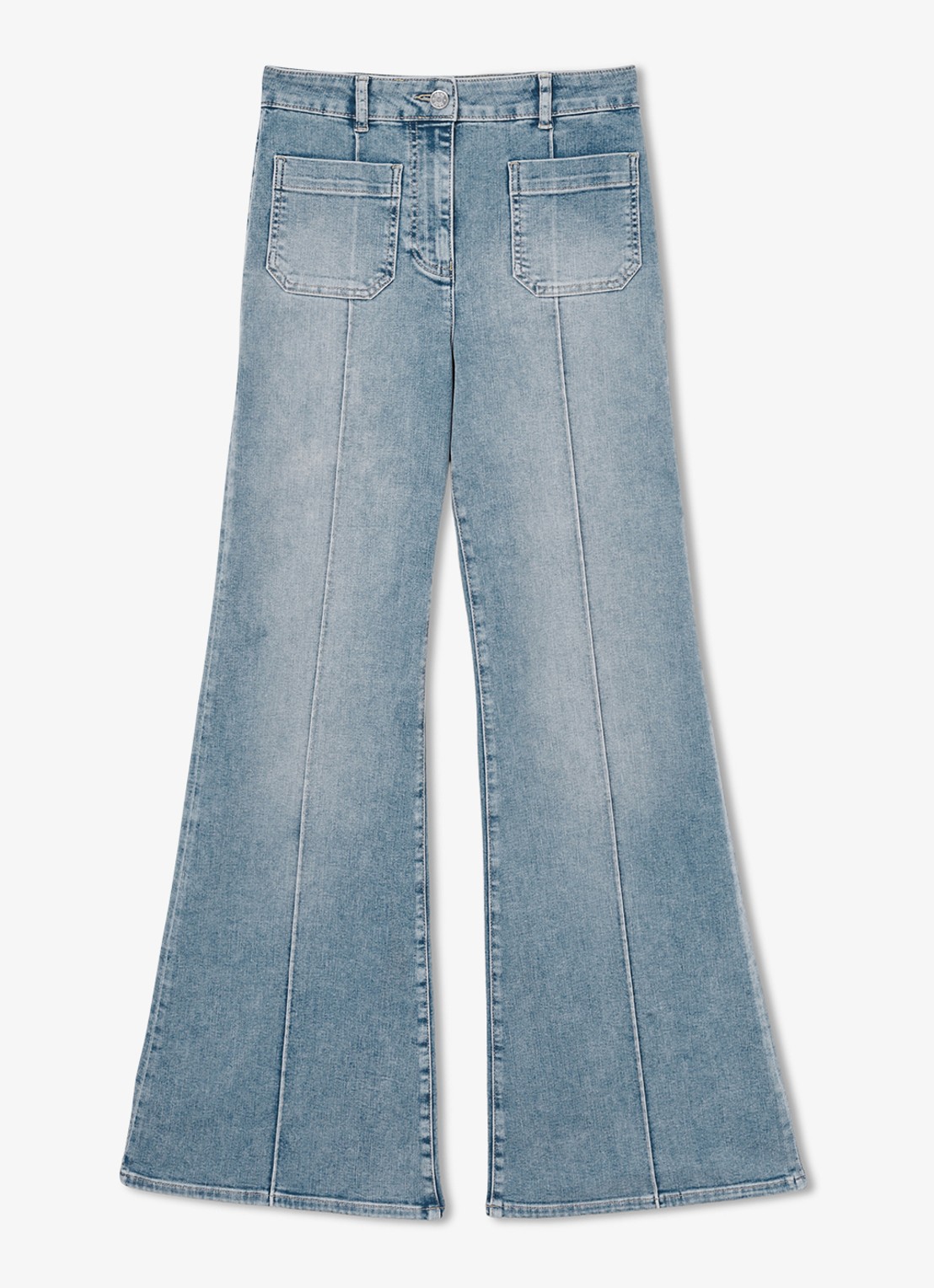 Reiss Sakura high waist flared jeans  - voorkant 4 lichtblauw