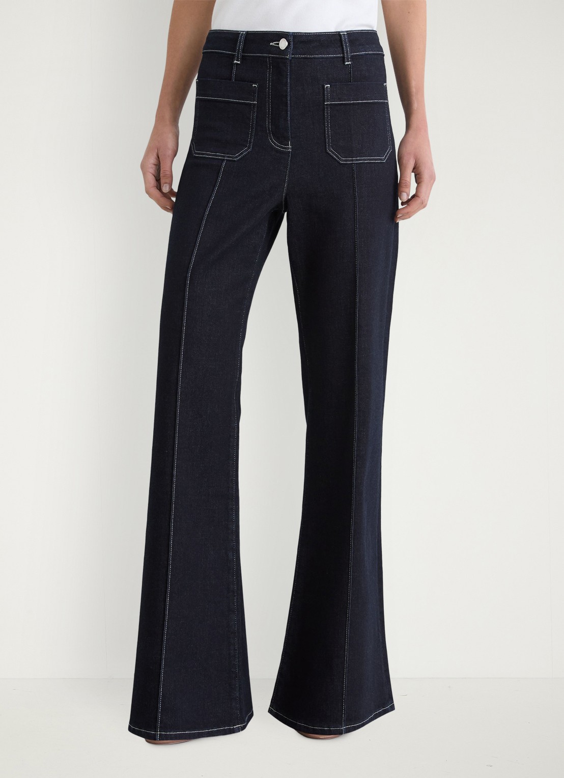 Reiss Sakura high waist flared jeans  - detail 2 staalblauw