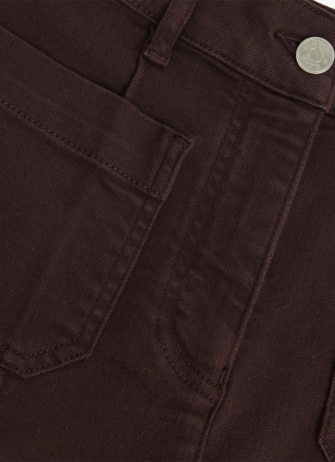 Reiss Sakura high waisted flared jeans met steekzakken - detail 6 roodbruin