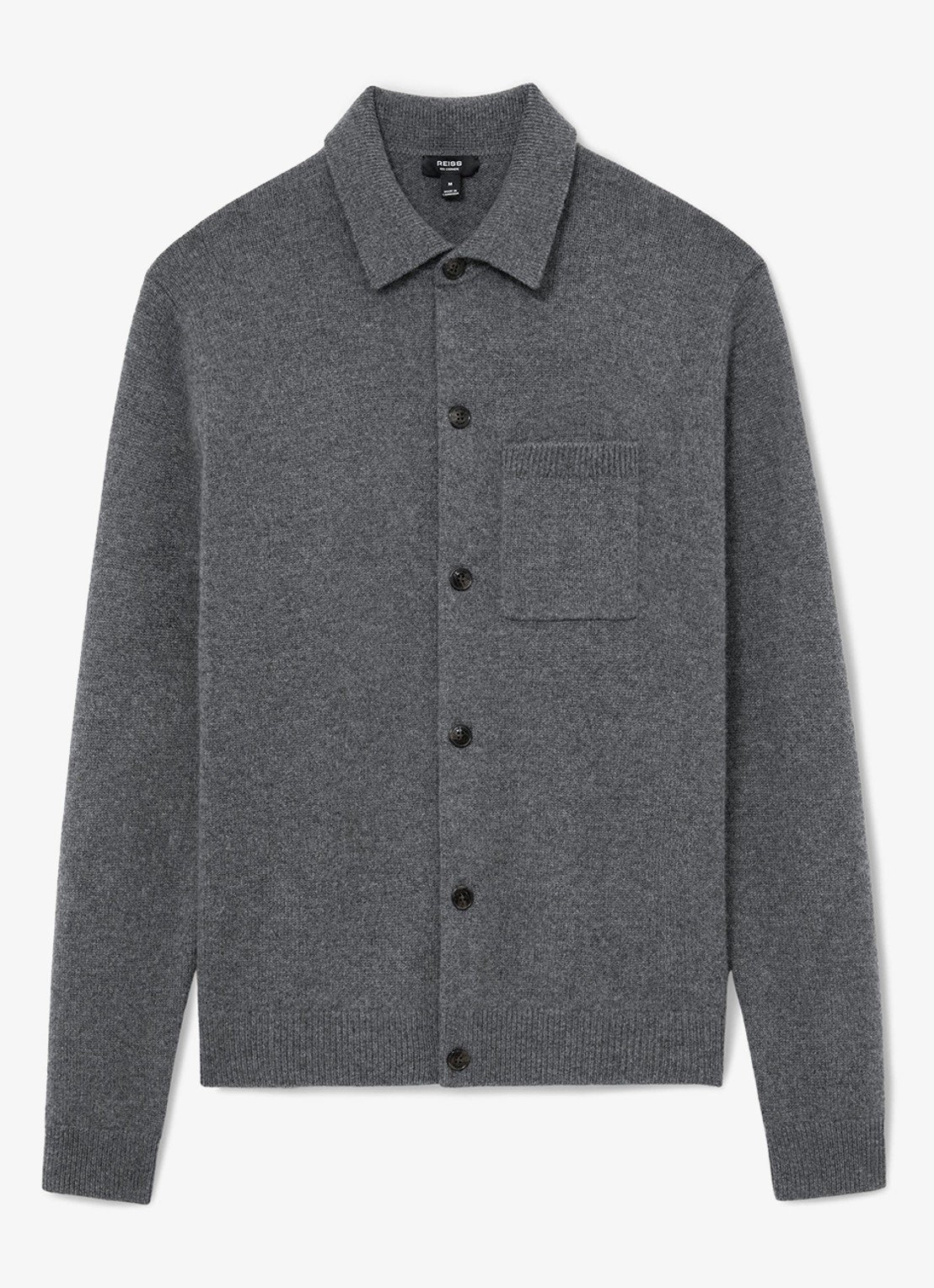 Reiss Saltash vest van kasjmier - voorkant 5 grijsmele
