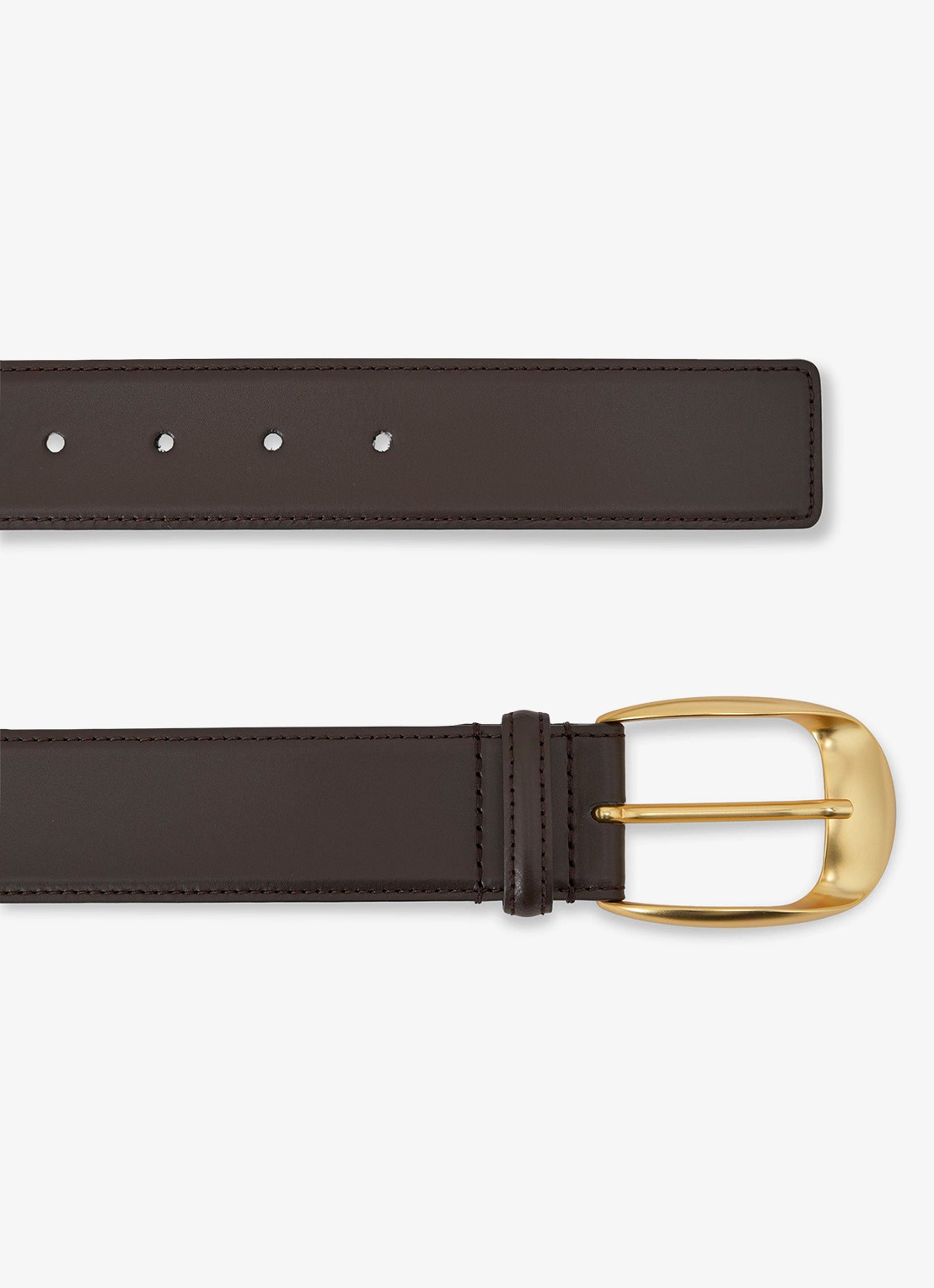 Reiss Sammy riem van leer - detail 3 chocoladebruin