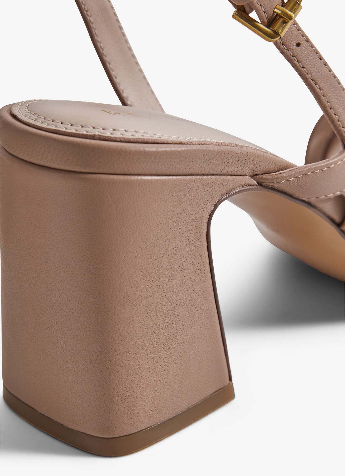 Reiss Sandalen van leer met hak  - detail 4 oudroze