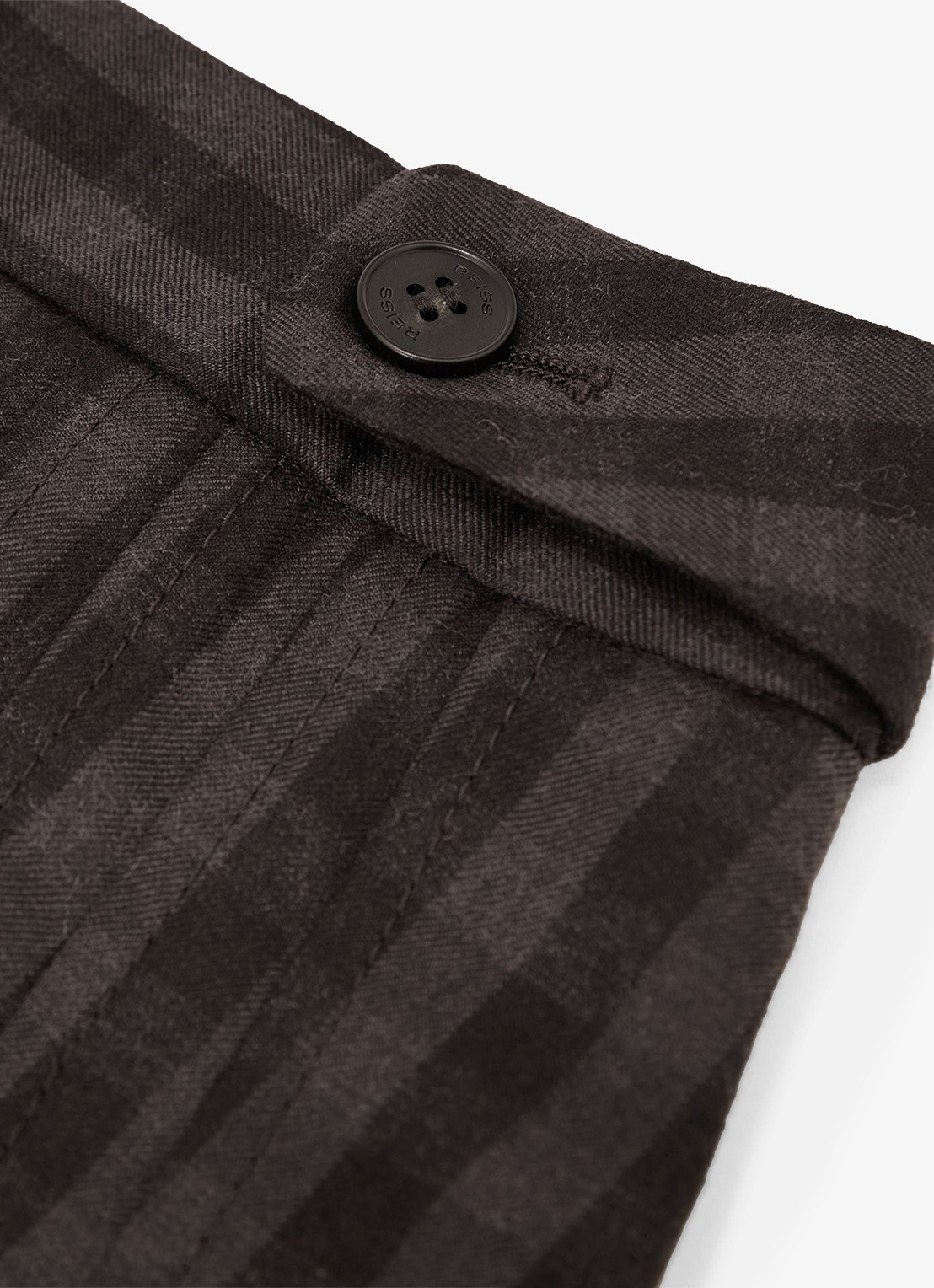 Reiss Sandor mini rok van wol met plooien en ruitdessin - detail 7 bruin
