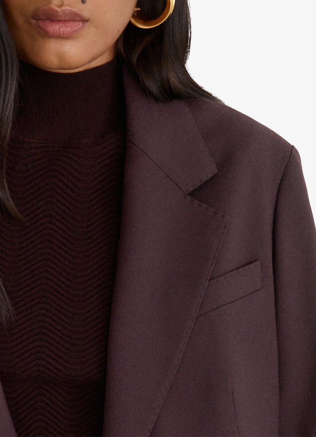 Reiss Sandor single-breasted blazer  - detail 2 aubergine