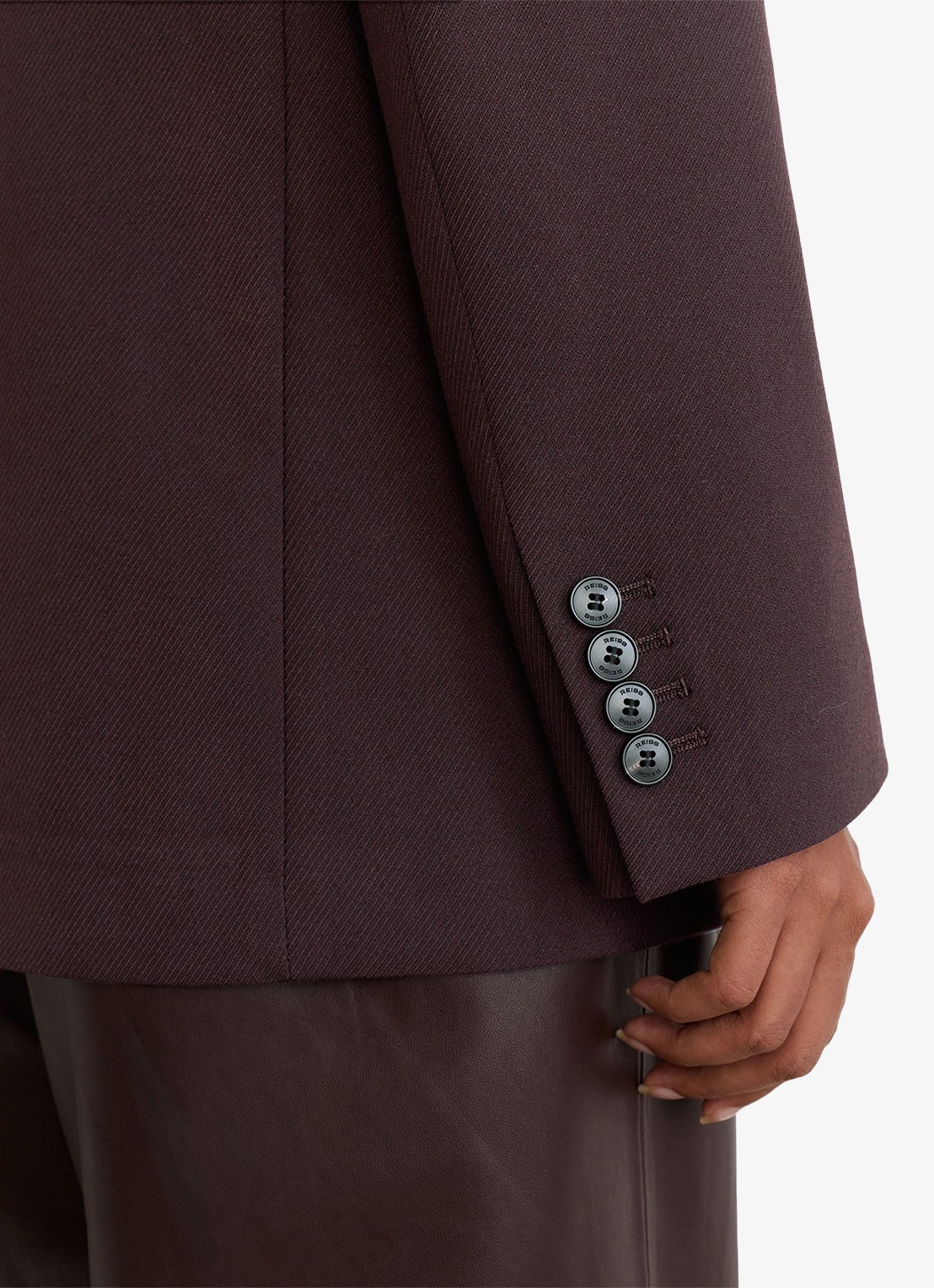 Reiss Sandor single-breasted blazer  - detail 3 aubergine