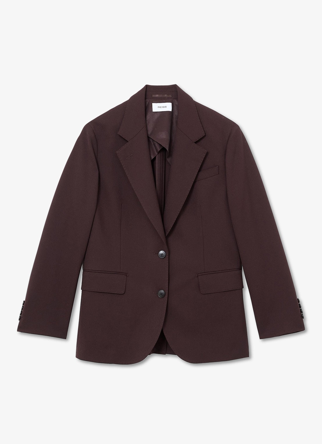 Reiss Sandor single-breasted blazer  - voorkant 5 aubergine