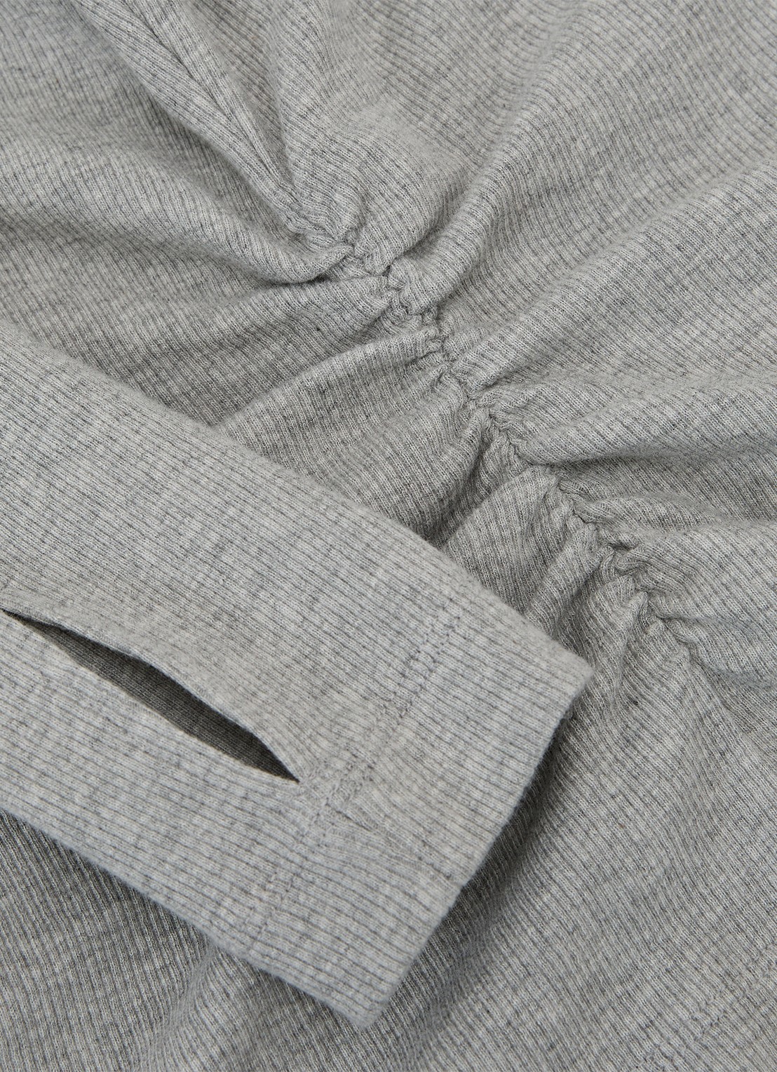 Reiss SANDRINE Cotton-Stretch V-Neck Ruched Top - detail 6 grijs